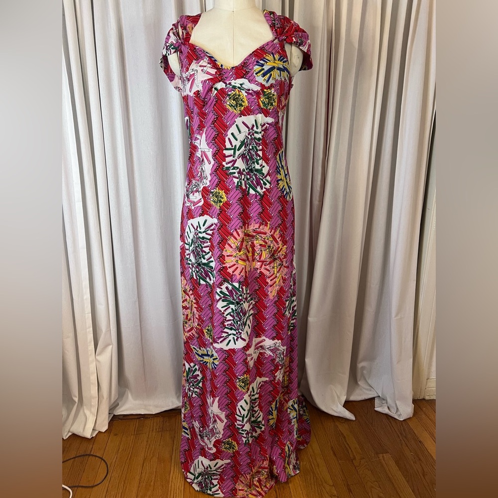 Zac Posen for Target Pink and White Patterned Maxi Dress